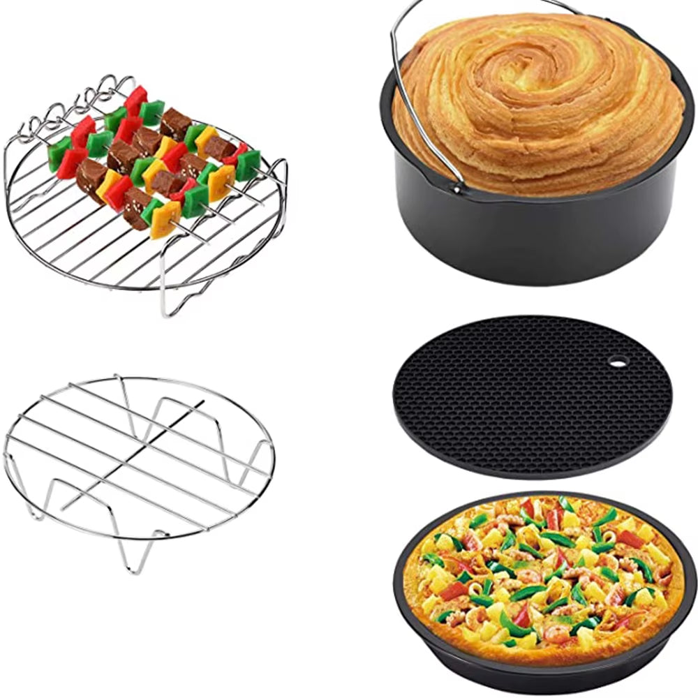 7 Inch/8 Inch Air Fryer Accessories Airfryer Baking Mould Non-Stick Baking Basket round for Kitchen Accessories Dropshipping