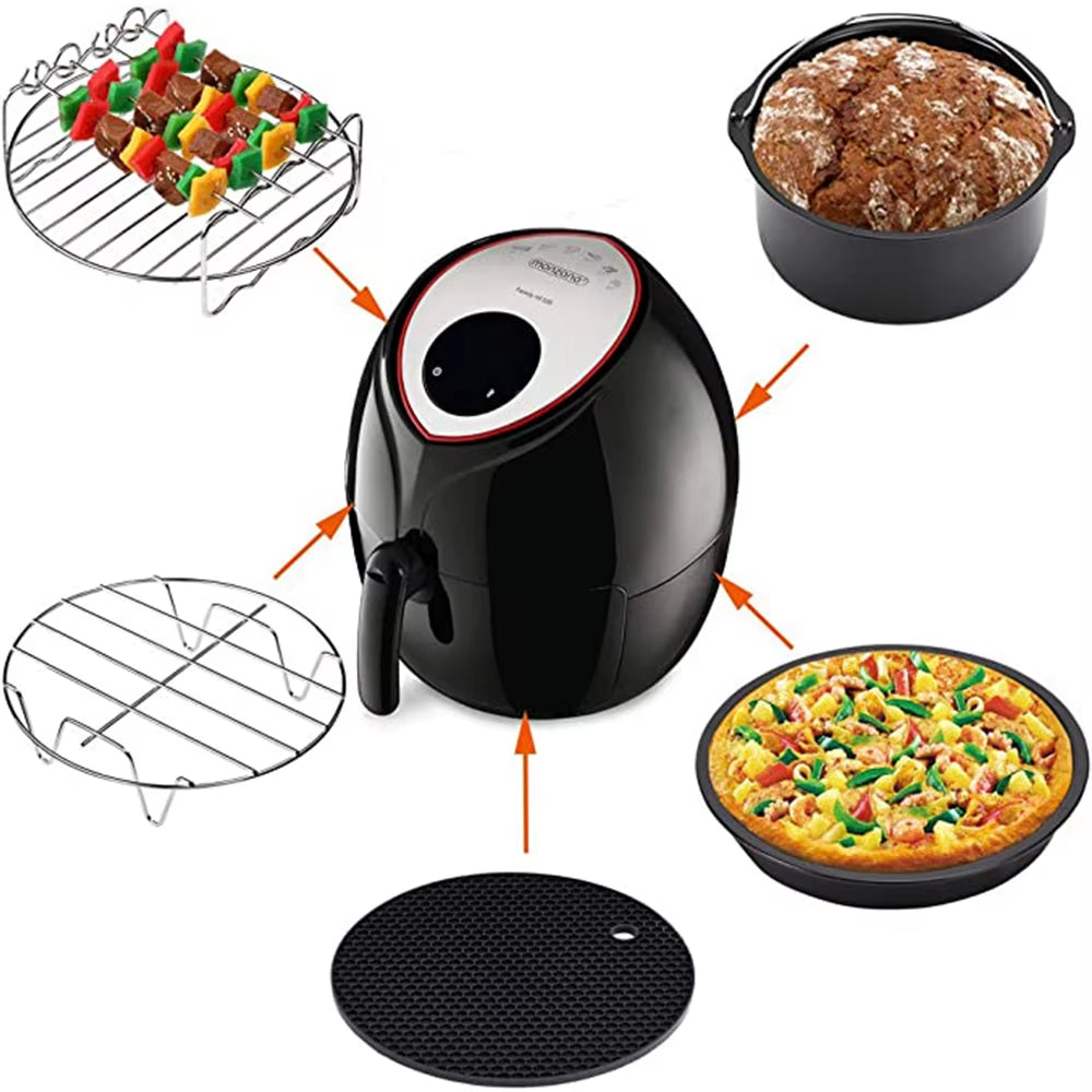 7 Inch/8 Inch Air Fryer Accessories Airfryer Baking Mould Non-Stick Baking Basket round for Kitchen Accessories Dropshipping