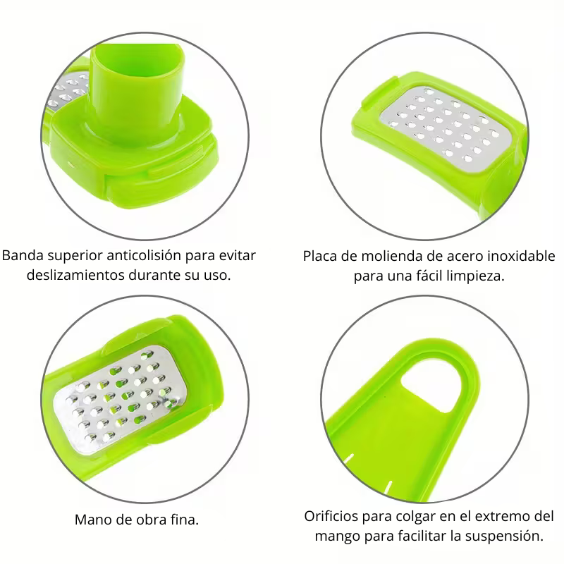 Prensa Ralladora Ligera de Ajo y Jengibre Manual